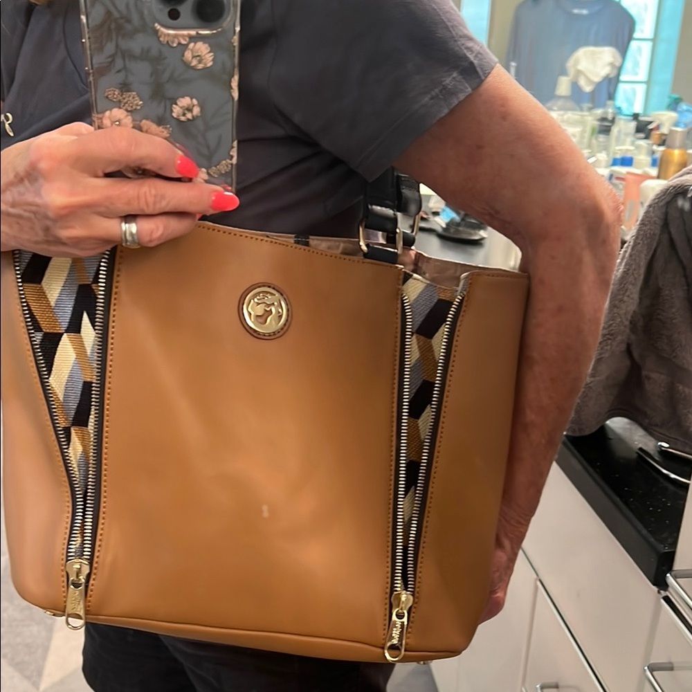 Spartina 449 Tan Tote with Gold Accents